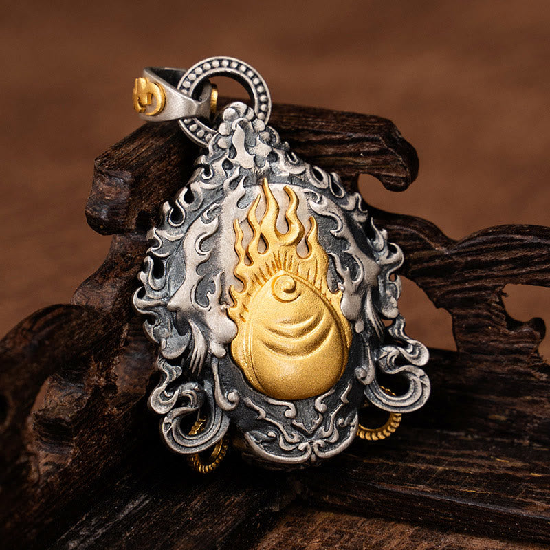 Yellow Jambhala 925 Sterling Silver Spiritual Protection Necklace