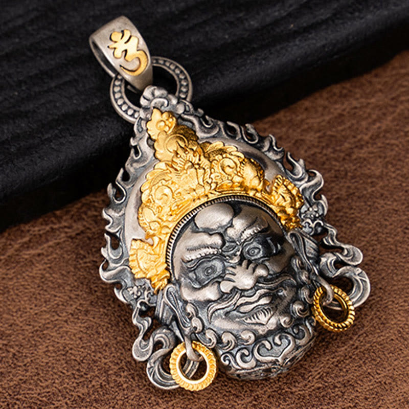 Yellow Jambhala 925 Sterling Silver Spiritual Protection Necklace