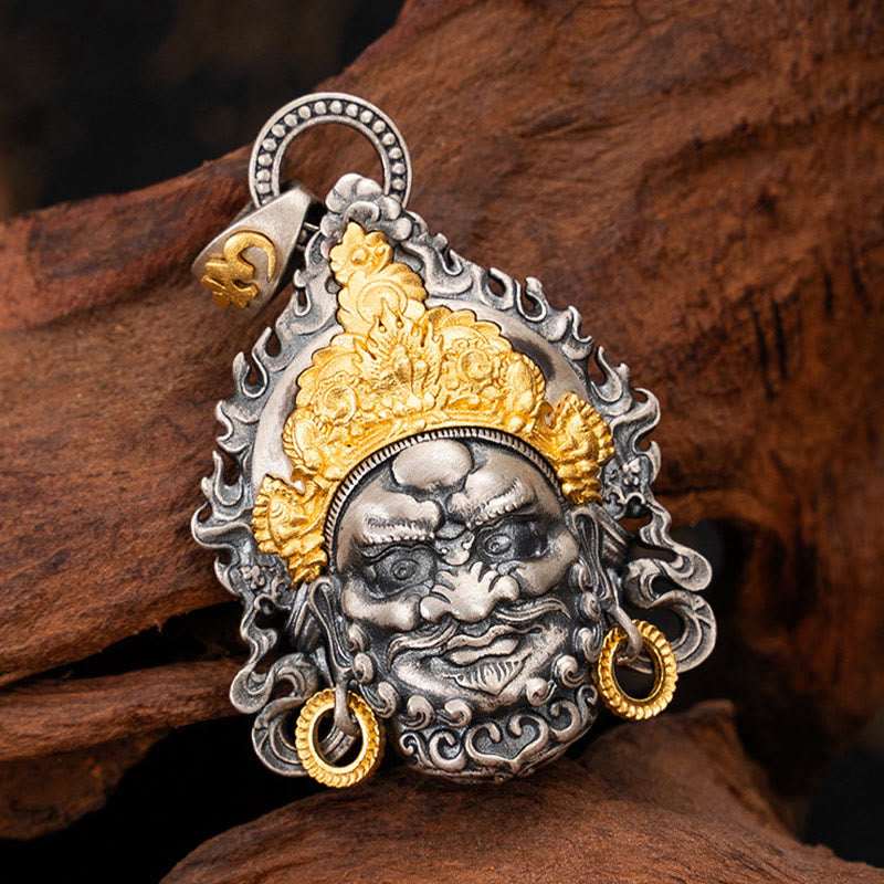 Yellow Jambhala 925 Sterling Silver Spiritual Protection Necklace