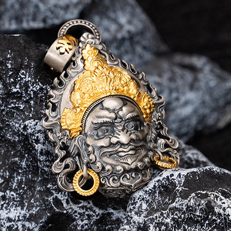Yellow Jambhala 925 Sterling Silver Spiritual Protection Necklace