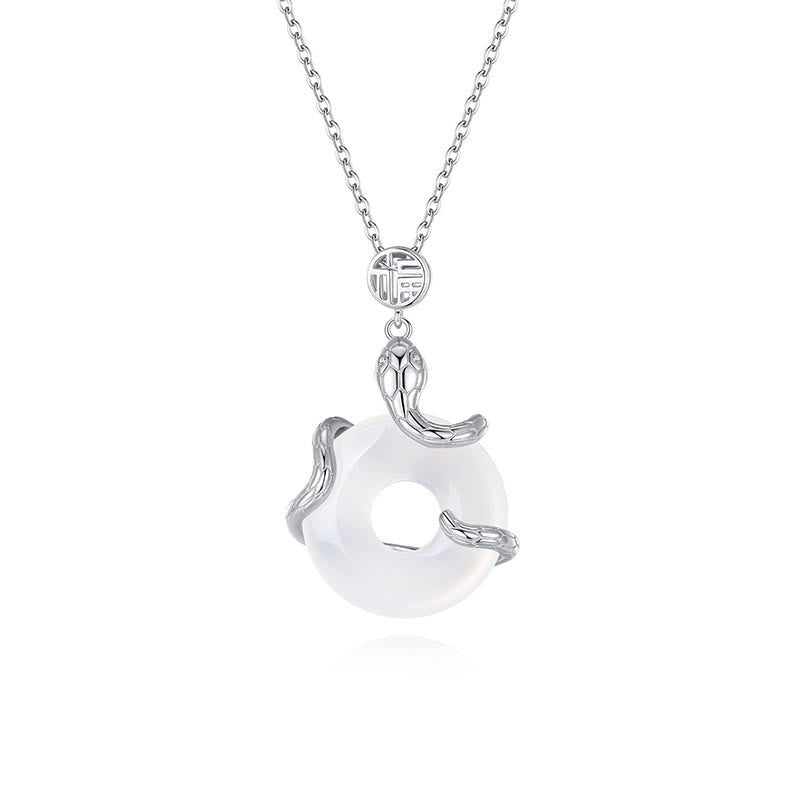 Chalcedony Peace Buckle Necklace | Snake Year Protection