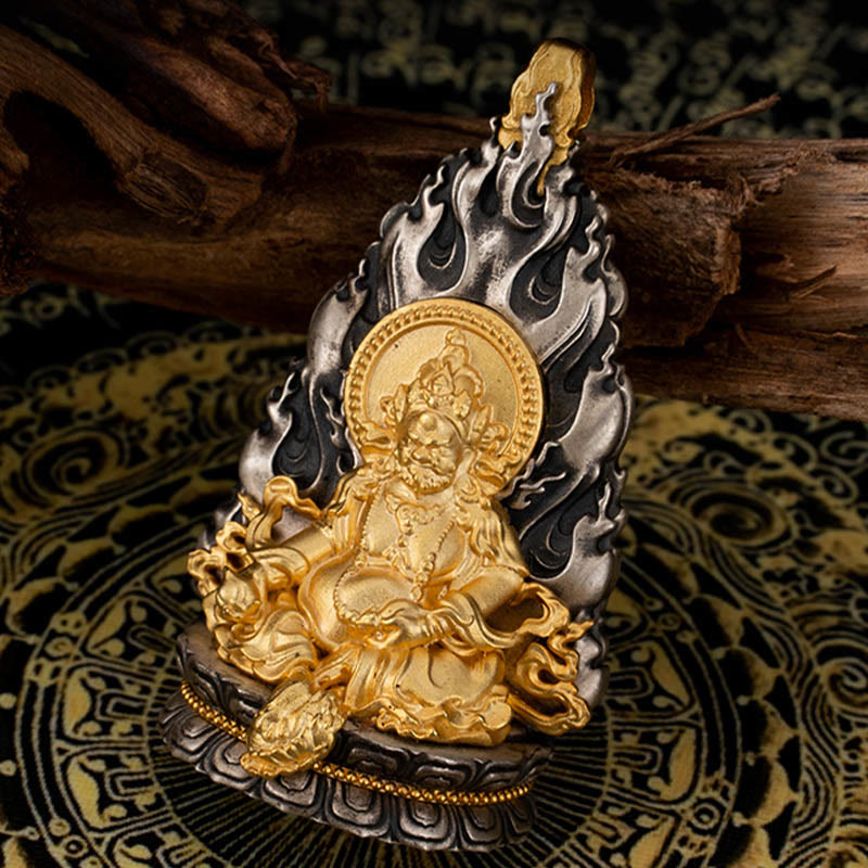 Yellow Jambhala Sterling Silver Spiritual Necklace Pendant