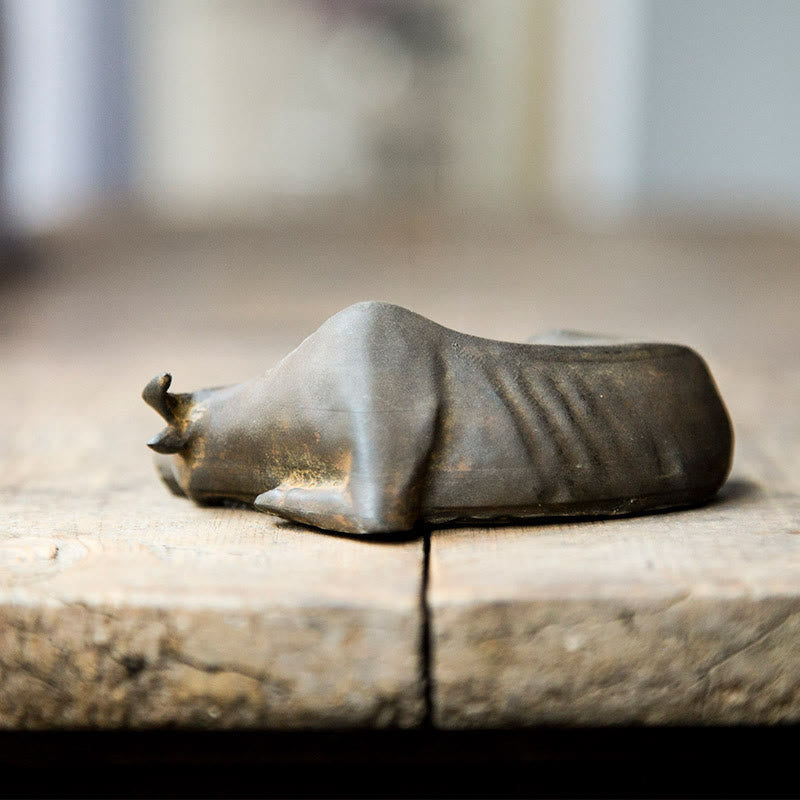 4in Water Buffalo Statue Iron Powder Resin | Feng Shui Decor