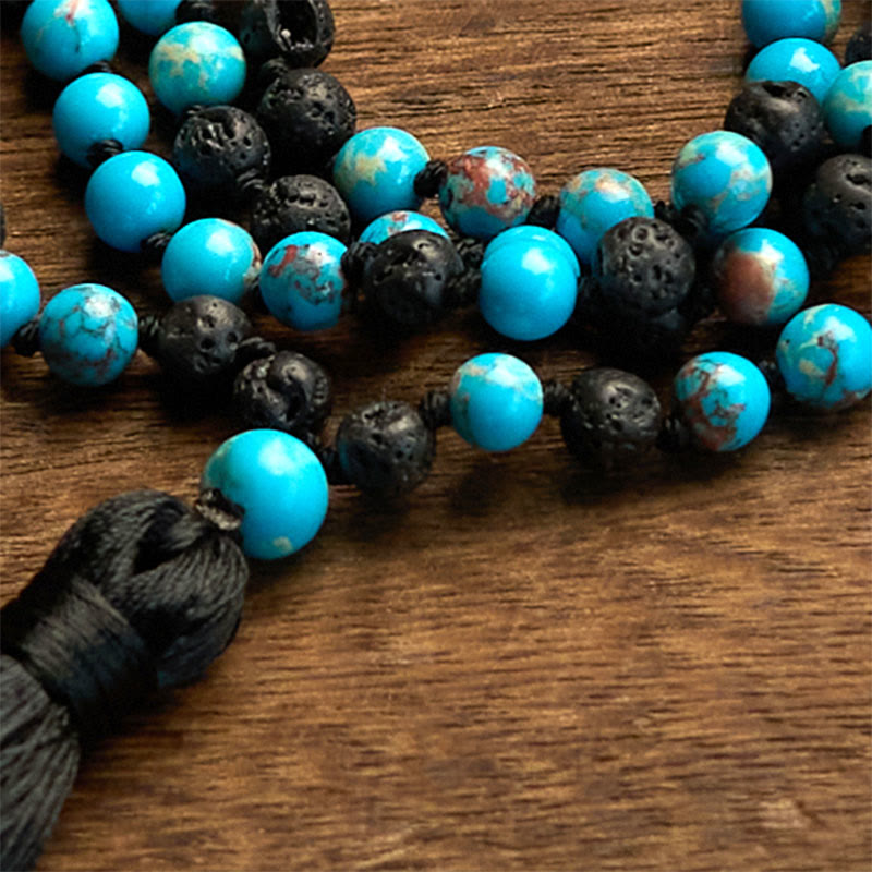 6mm Emperor Stone Lava Rock Spiritual Necklace for Happiness