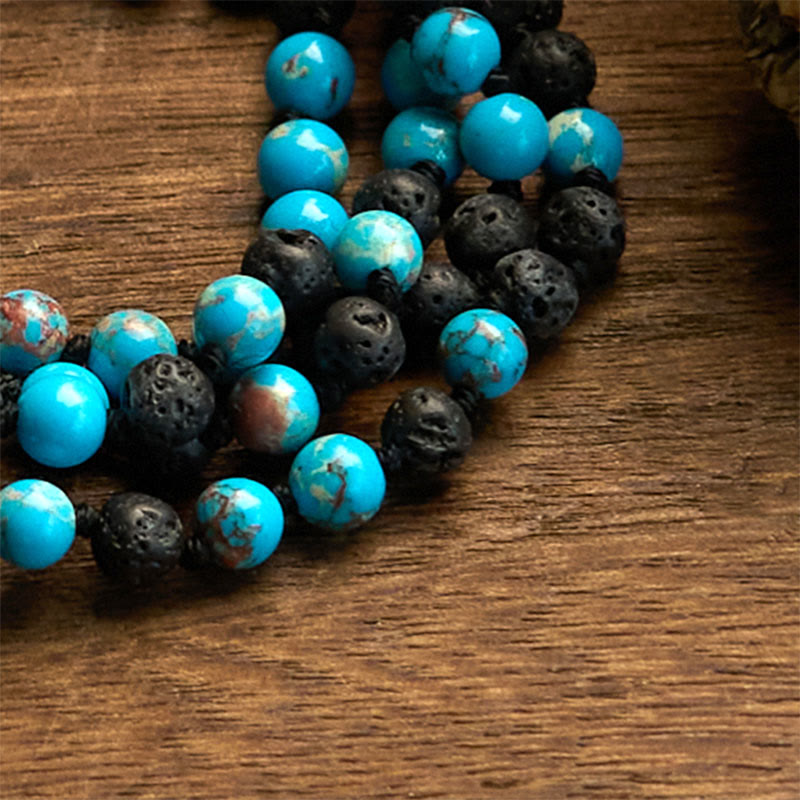6mm Emperor Stone Lava Rock Spiritual Necklace for Happiness