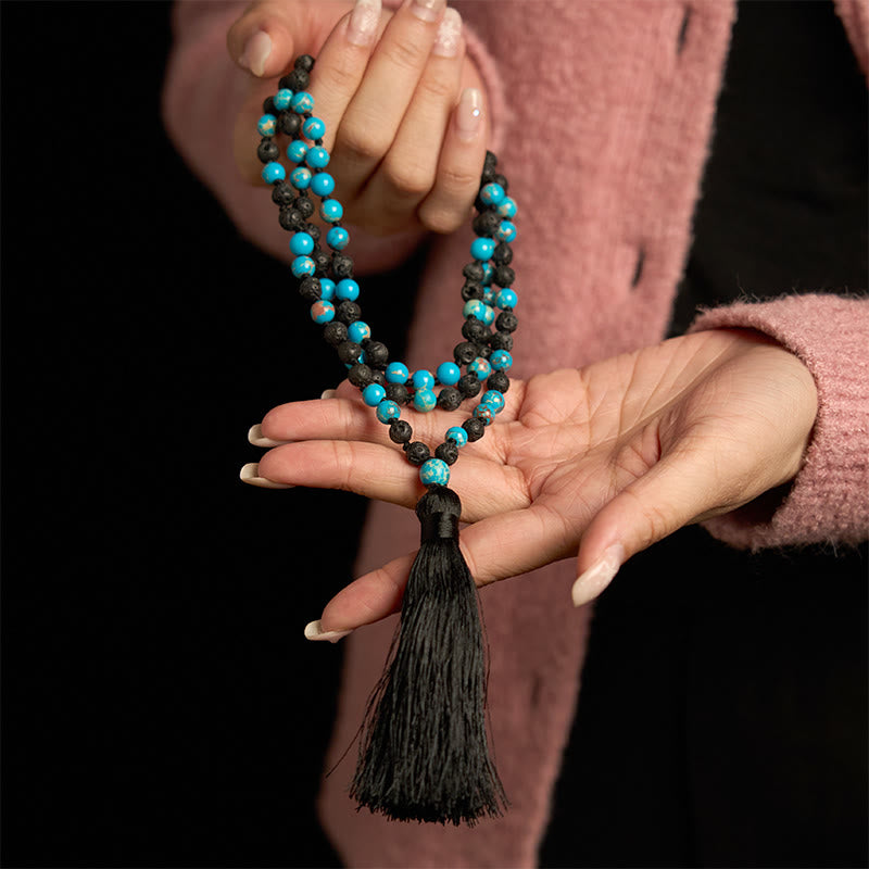6mm Emperor Stone Lava Rock Spiritual Necklace for Happiness