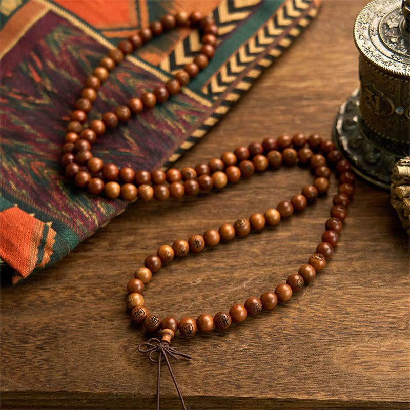 108 Bead Lightning Struck Jujube Wood Mantra Protection Bracelet
