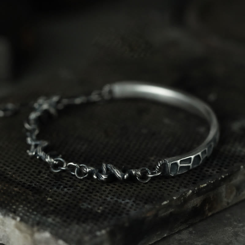 Schutzarmband aus Sterlingsilber für Herren mit Hammer- und Dornen-Design