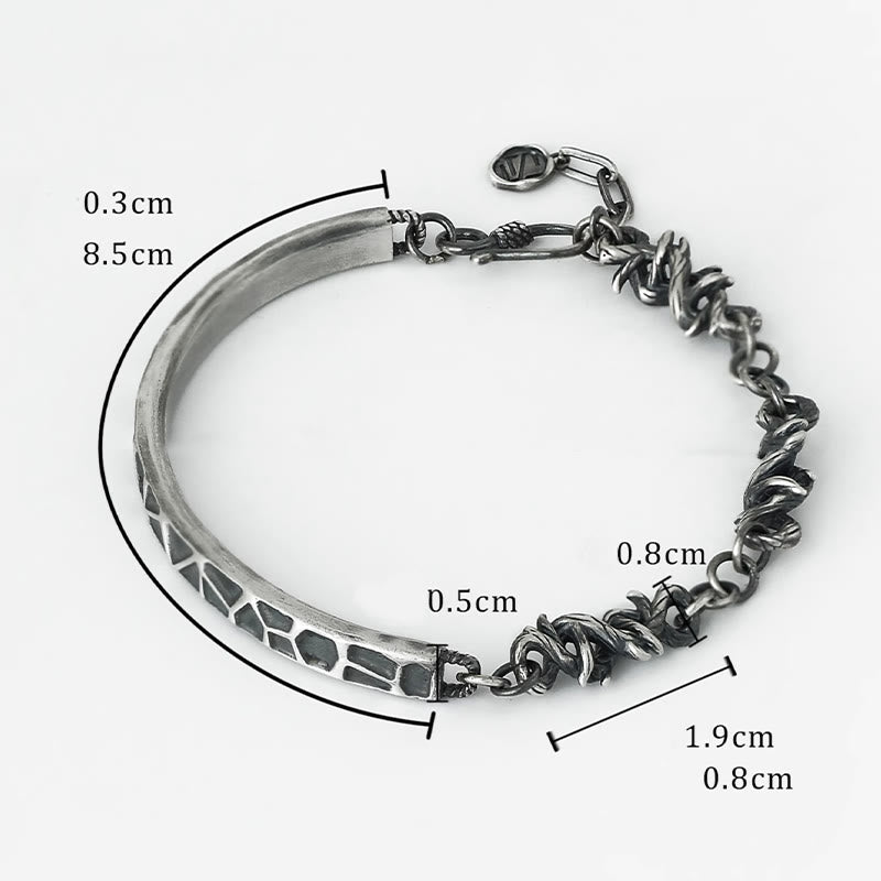 Schutzarmband aus Sterlingsilber für Herren mit Hammer- und Dornen-Design