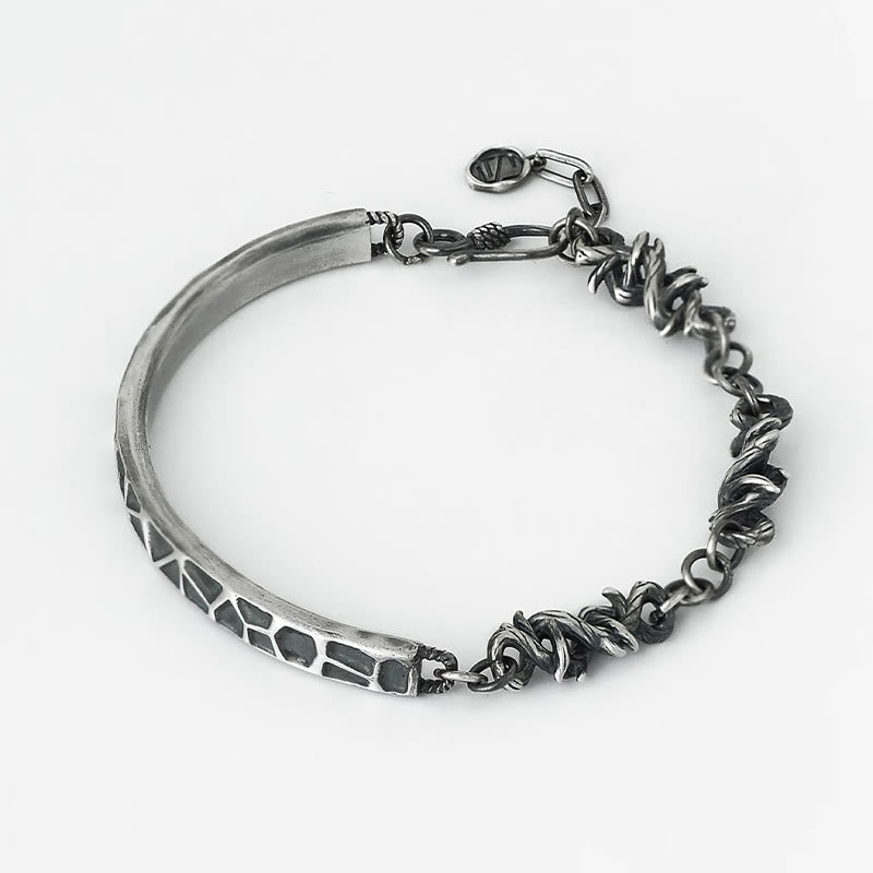 Schutzarmband aus Sterlingsilber für Herren mit Hammer- und Dornen-Design