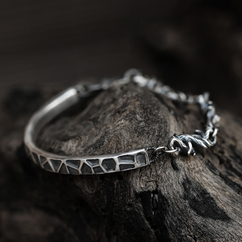 Schutzarmband aus Sterlingsilber für Herren mit Hammer- und Dornen-Design