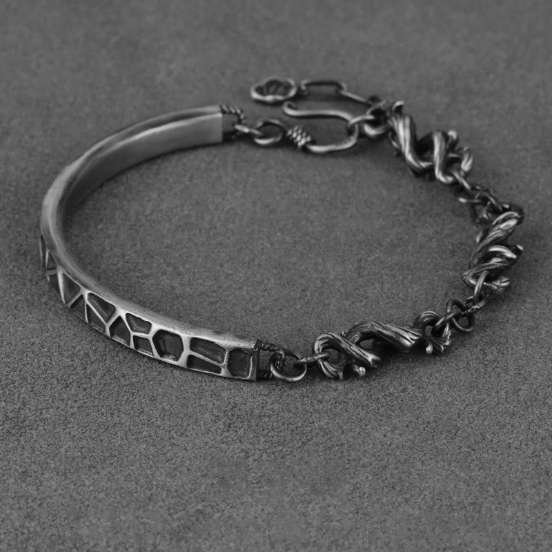 Schutzarmband aus Sterlingsilber für Herren mit Hammer- und Dornen-Design