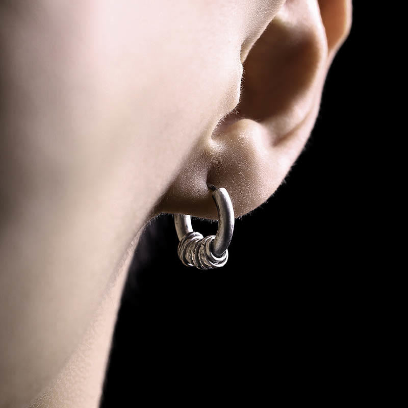 925 Sterling Silver Hand-Hammered Protection Spiritual Earrings
