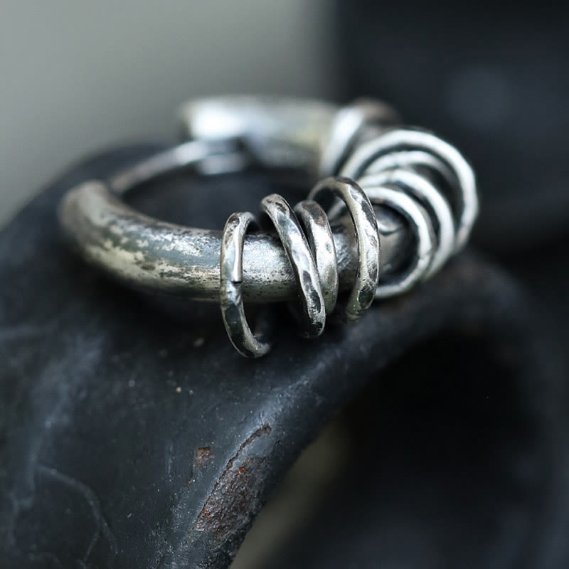 925 Sterling Silver Hand-Hammered Protection Spiritual Earrings