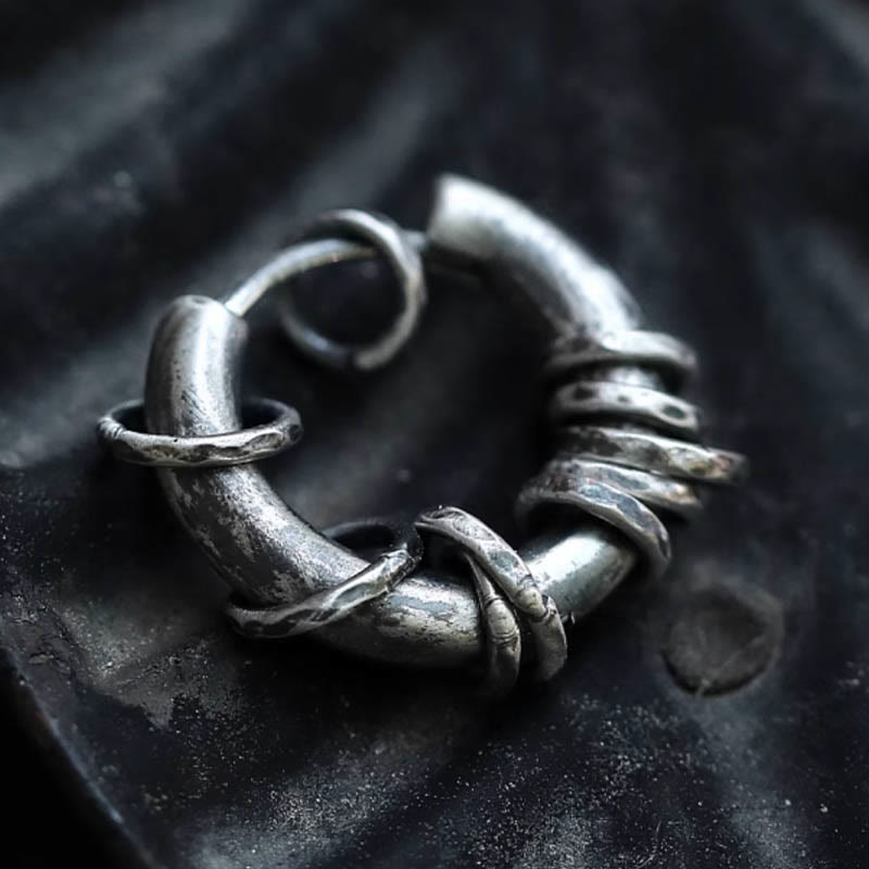 925 Sterling Silver Hand-Hammered Protection Spiritual Earrings