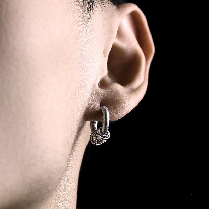 925 Sterling Silver Hand-Hammered Protection Spiritual Earrings