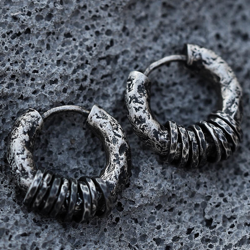 925 Sterling Silver Hand-Hammered Protection Spiritual Earrings