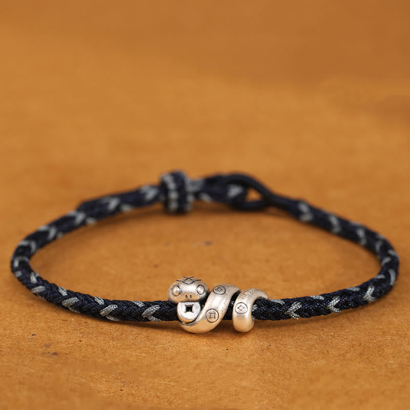 Sterling Silver Snake Protection Bracelet