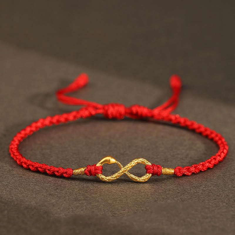 999 Gold Snake Eternal Endless Knot Bracelet