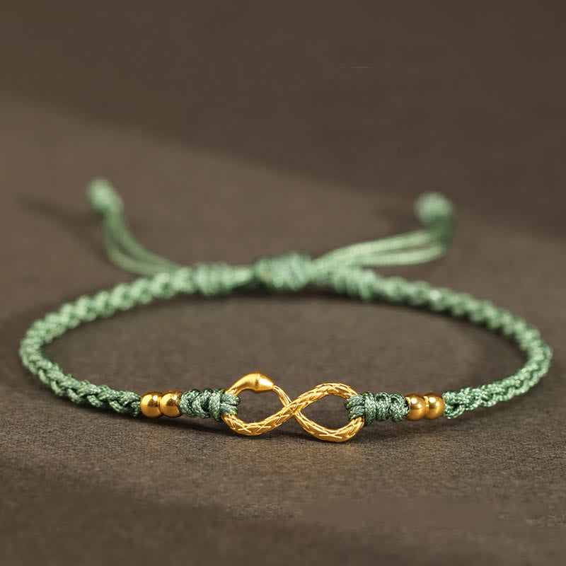 999 Gold Snake Eternal Endless Knot Bracelet