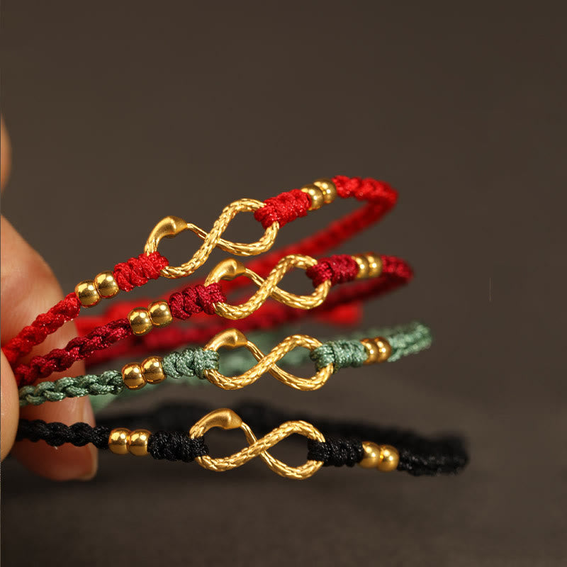 999 Gold Snake Eternal Endless Knot Bracelet