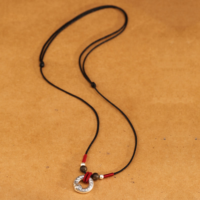 999 Sterling Silver Year of the Snake Necklace Agarwood Protection