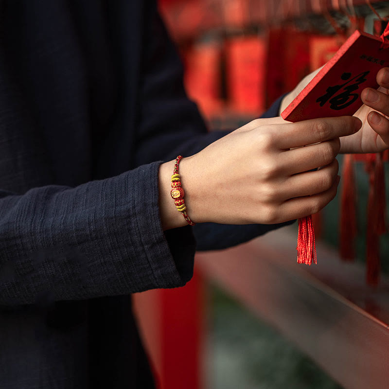 999 Gold Zodiac Snake Luck Bracelet