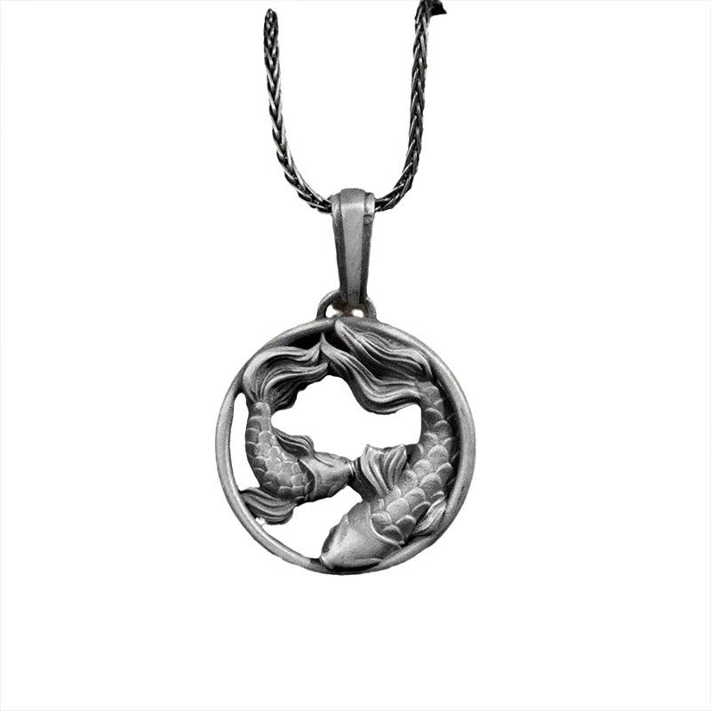 Pure Tin Koi Fish Necklace Pendant for Wealth & Prosperity