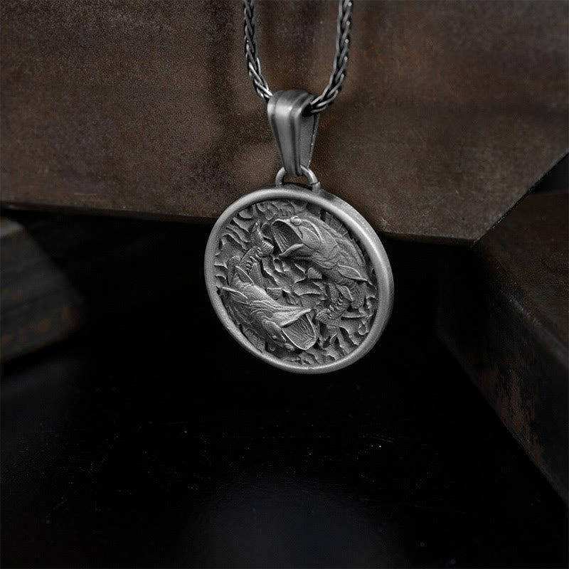 Pure Tin Lucky Koi Fish Necklace for Wealth