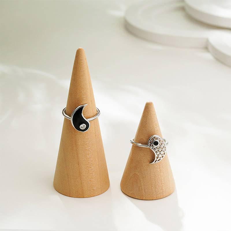 Unisex Titanium Steel Yin Yang Balance Couple Ring