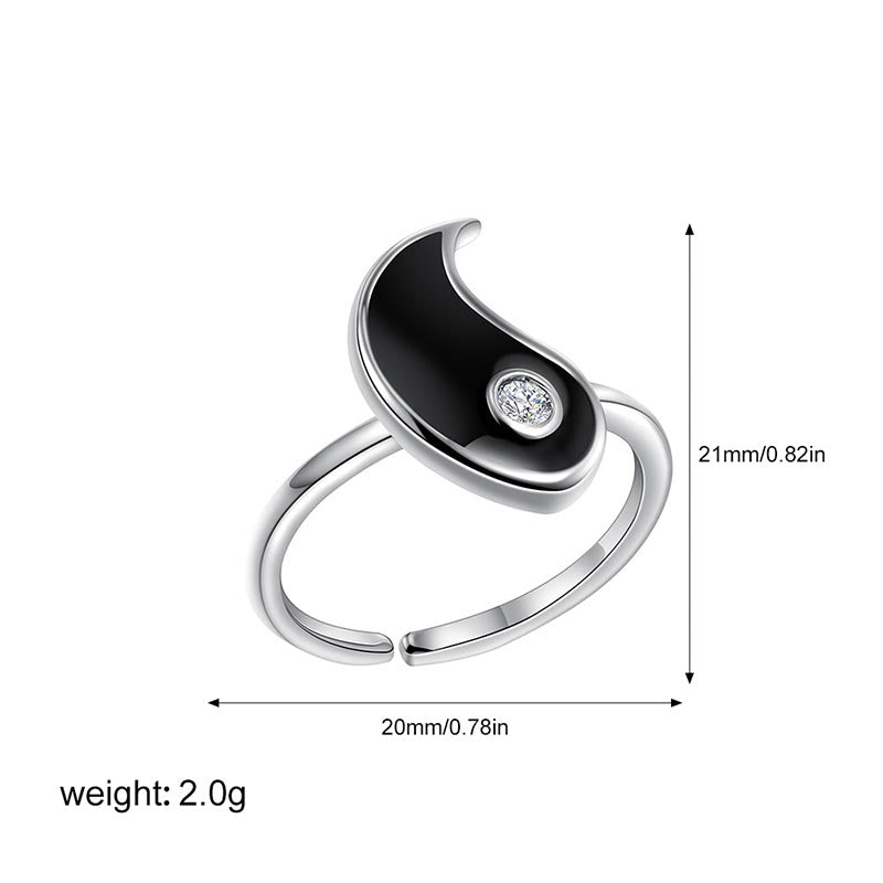 Unisex Titanium Steel Yin Yang Balance Couple Ring