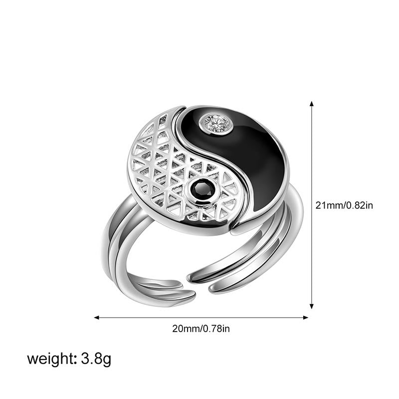 Unisex Titanium Steel Yin Yang Balance Couple Ring