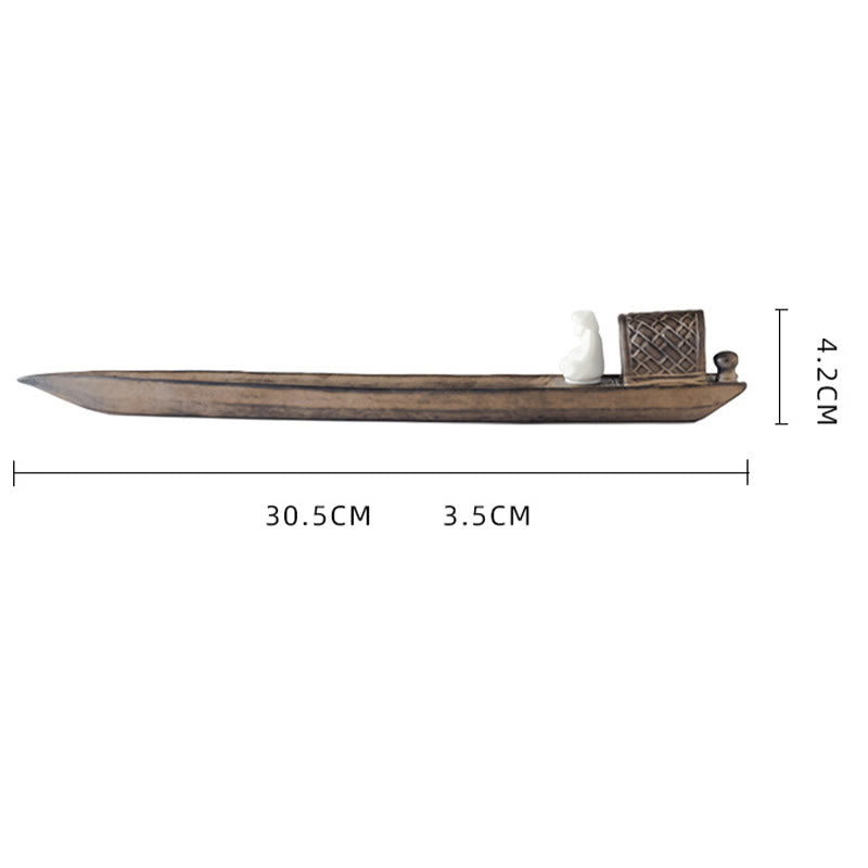 Fisherman Zen Ceramic Incense Burner 30.5cm Brown