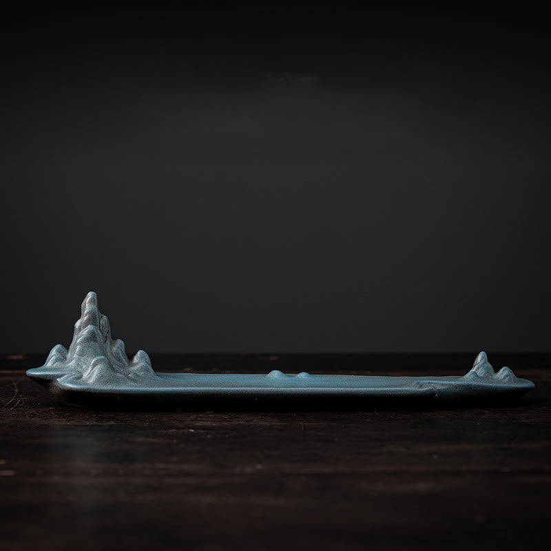 Mountains Boat Ceramic Incense Burner for Spiritual Healing