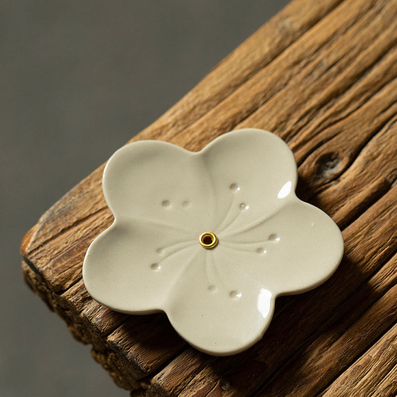 Lotus Ceramic Incense Burner with Floral Design for Serenity