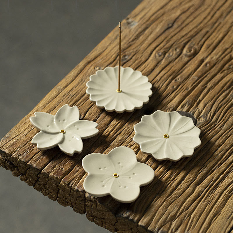 Lotus Ceramic Incense Burner with Floral Design for Serenity