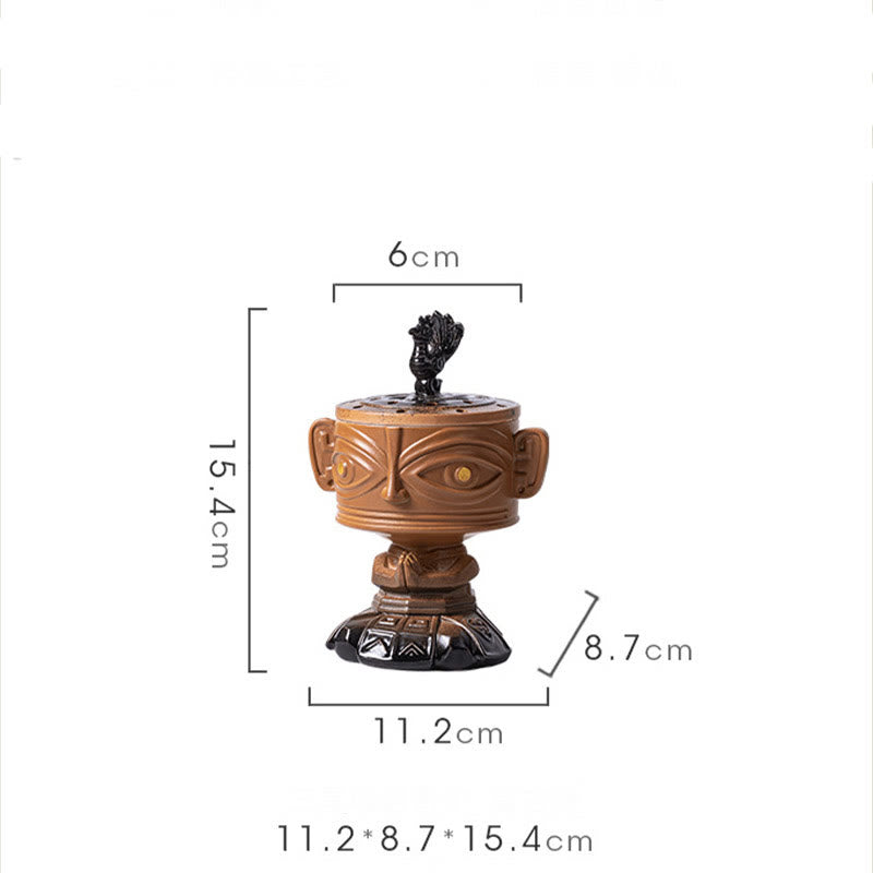 Sanxingdui Ceramic Incense Burner for Meditation & Harmony