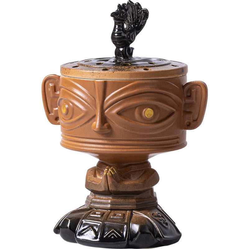 Sanxingdui Ceramic Incense Burner for Meditation & Harmony