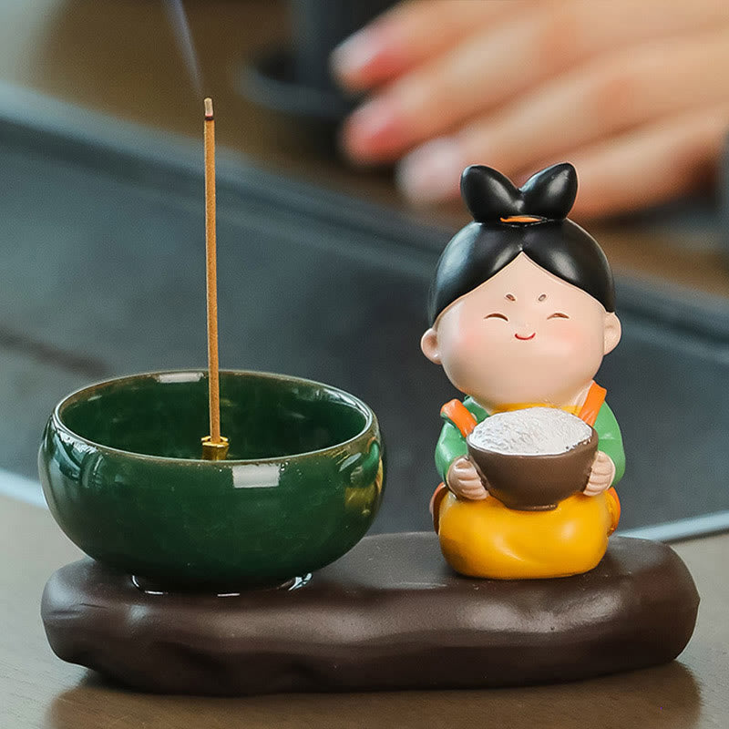 Tang Dynasty Lady Ceramic Incense Burner for Meditation