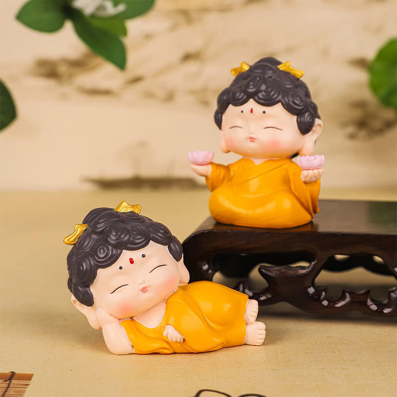 Meditation Lotus Amitabha Buddha Resin Statue Home Decor Ornament