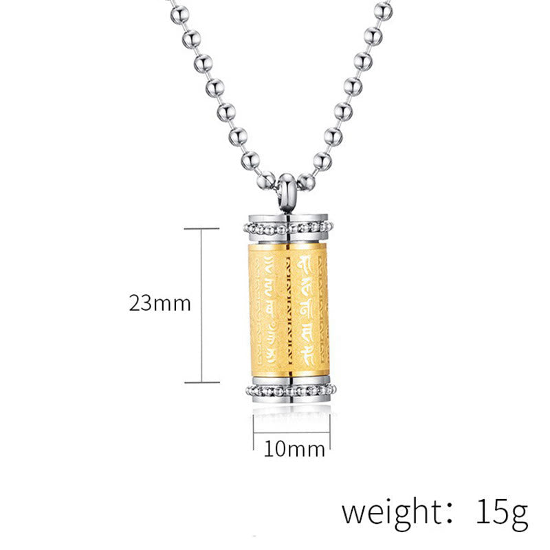 Titanium Steel Prayer Wheel Necklace | Balance Spiritual Pendant