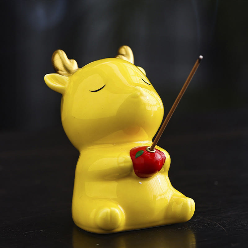 Cute Deer Ceramic Incense Burner for Meditation Harmony