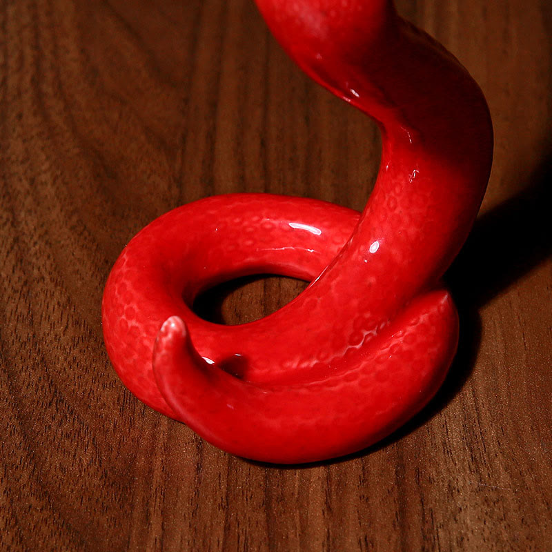 15.5cm Ceramic Year of the Snake Home Decoration Figurine