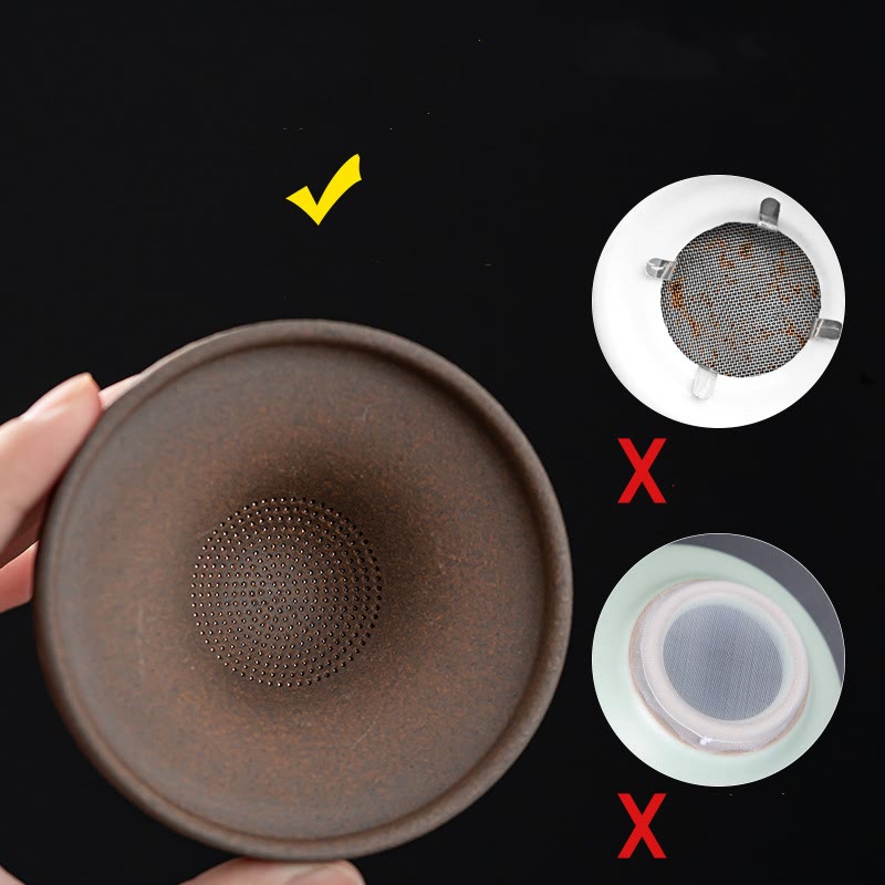 Little Brown Monk Ceramic Tea Strainer|8.7cm Meditation Ornament
