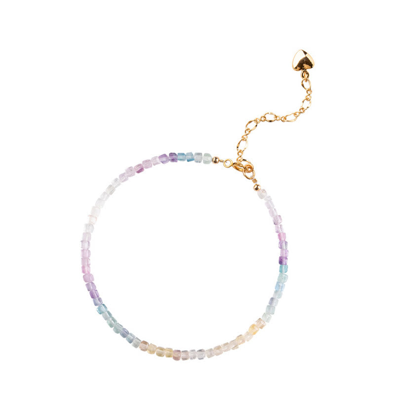 2.5mm Fluorite Copper Heart Bracelet for Balance & Peace