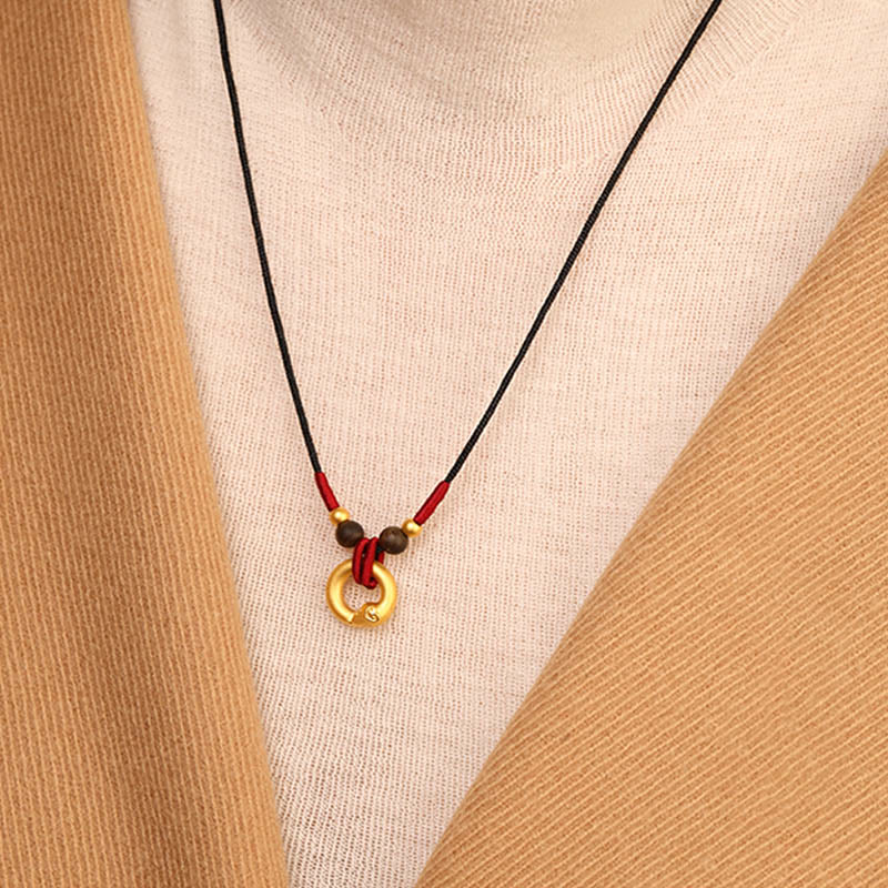 999 Gold Agarwood Year of the Snake Necklace for Protection