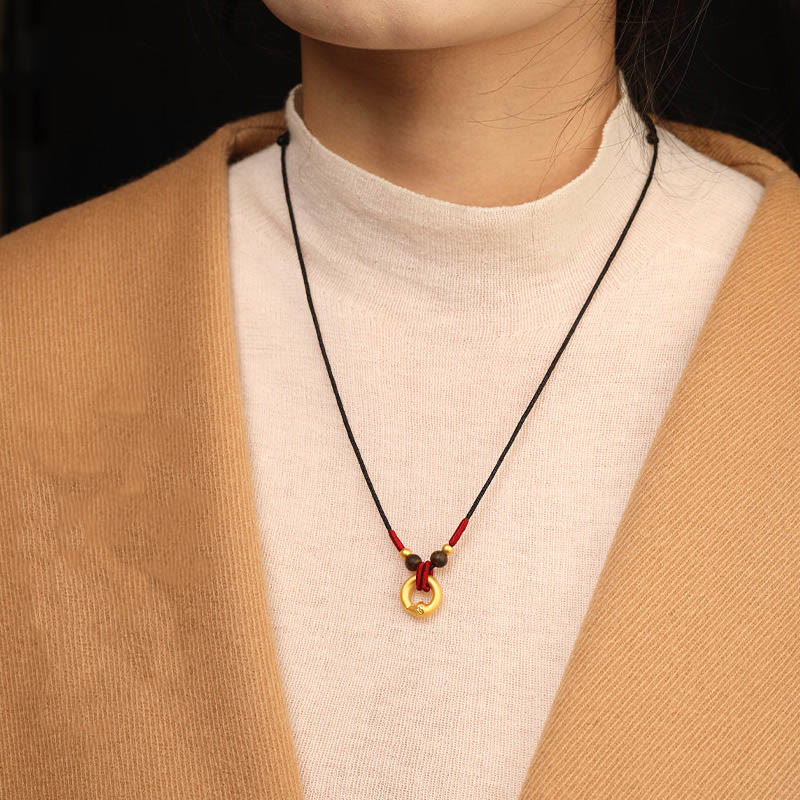 999 Gold Agarwood Year of the Snake Necklace for Protection