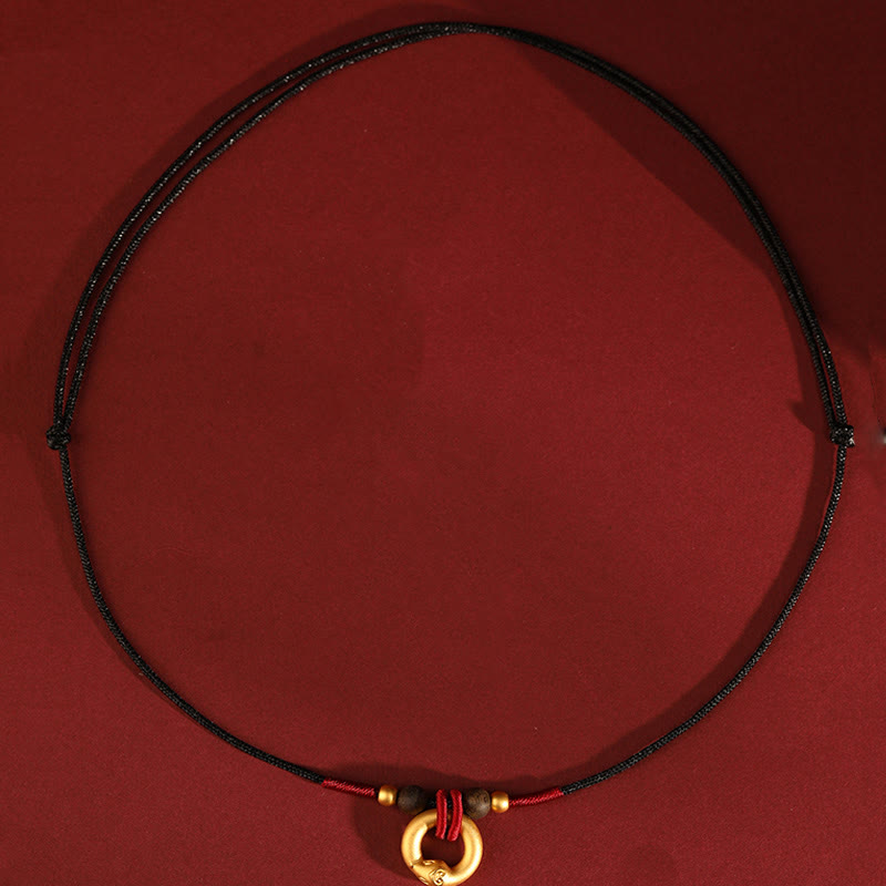 999 Gold Agarwood Year of the Snake Necklace for Protection