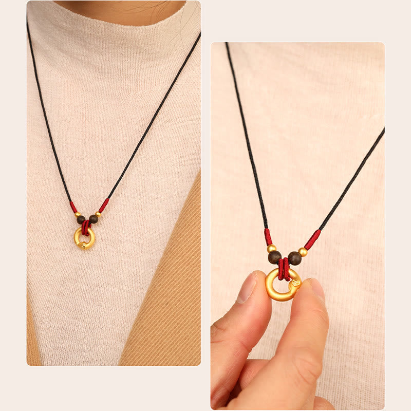 999 Gold Agarwood Year of the Snake Necklace for Protection