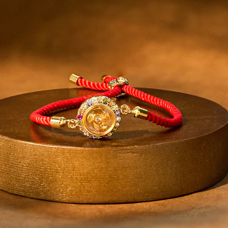 Copper Color Rotatable Windmill Lotus Bracelet for Spiritual Balance